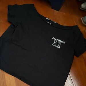 Aeropostale Black Crop Top with California Print